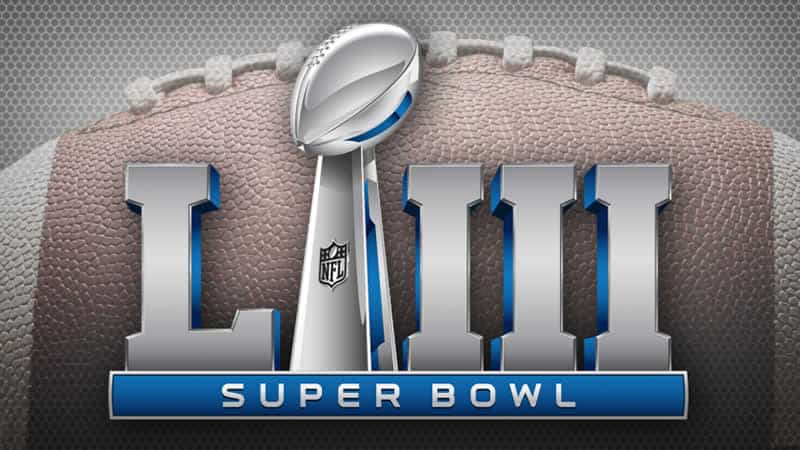 Super Bowl LIII Logo on football