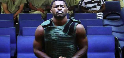 Antonio Brown at a court hearing with a bullet proof vest on
