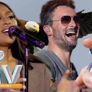 Jazmine Sullivan and Eric Church sing the Star-Spangled Banner at Super Bowl 55