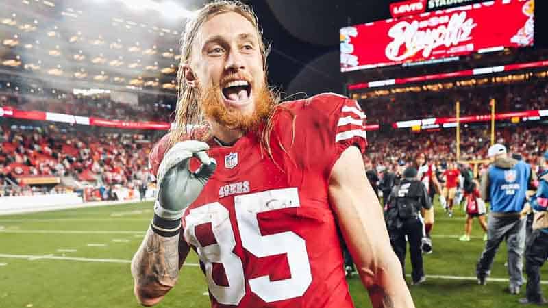 George Kittle of the 49ers after a game